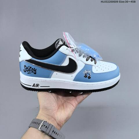 Nike Air Force 1 07 LV8 White Black Blue EU 36-45 Sneaker - Unisex BS-59942