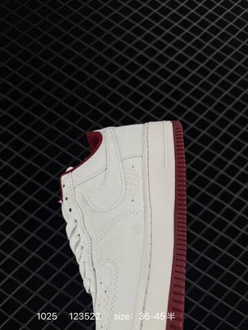 Nike Air Force 1 07 White Burgundy 36-45 Casual - Unisex BS-74595