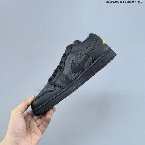 Jordan Air Jordan 1 Low SE Elephant Black Anthracite Yellow EU 36-46 Lifestyle - Unisex (BS-66245)