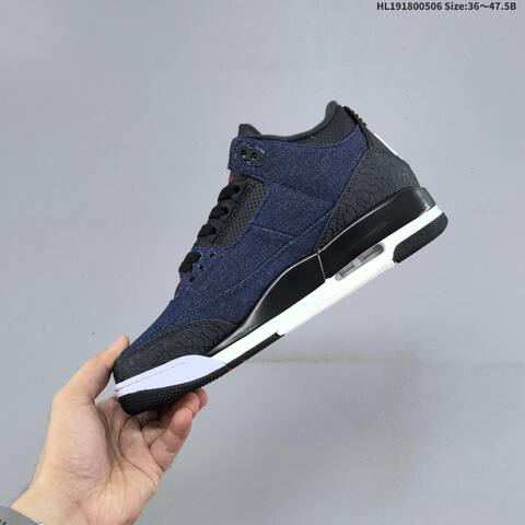 Jordan Levi s x Air Jordan 3 Retro SP Denim Navy Black White Red EU 36-47 5 Basketball - Unisex (BS-66027)