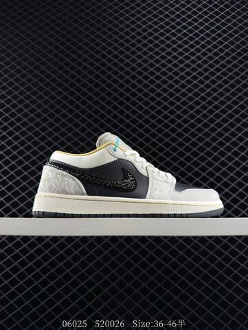 Jordan Air Jordan 1 Low SE Light Grey Black White Yellow EU 36-46 Sneaker - Unisex (BS-81150)