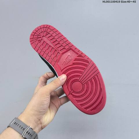 Jordan Air Jordan 1 Low Black Red White EU 40-45 Basketball - Men's (BS-66135)