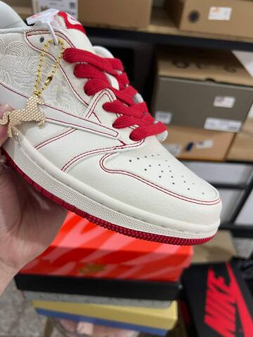 Jordan Air Jordan 1 Low Travis Scott CNY 2026 XT6998-159 Sail Red Gold White Basketball Shoe BS-87216