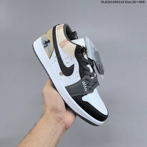 Jordan Air Jordan 1 Low White Black Gray EU 36-46 Lifestyle - Unisex (BS-66975)