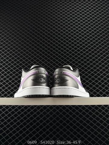 Jordan Air Jordan 1 Low White Metallic Silver Purple Black EU 36-45 Sneaker - Unisex BS-81235