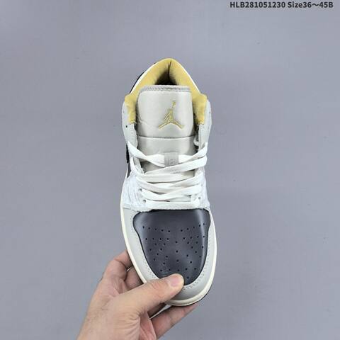 Jordan Air Jordan 1 Low SE Grey Cream Black Yellow EU 36-45 Lifestyle - Unisex (BS-67176)
