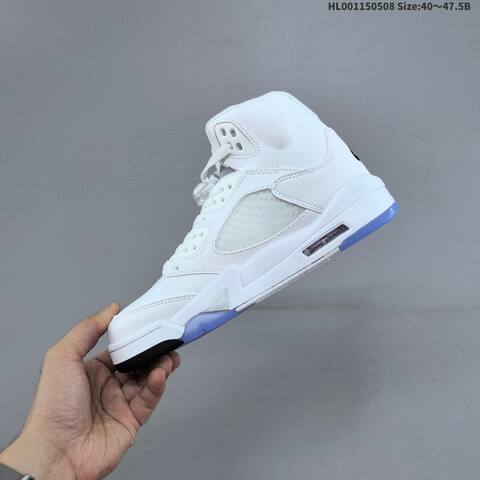 Jordan Air Jordan 5 Retro Metallic White Silver Black Ice Blue EU 40-47 5 Basketball - Men's (BS-66020)