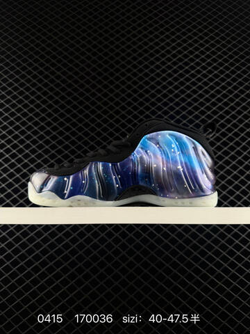 Nike Air Foamposite One Galaxy Black Blue Purple Nebula Print Translucent Outsole 40-47 5 Basketball - Men's (BS-72083)