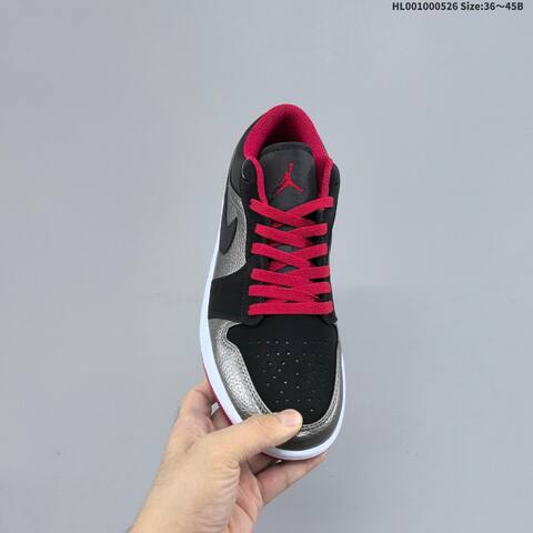 Jordan Air Jordan 1 Low Black Silver Red EU 36-45 Basketball - Unisex (BS-65869)