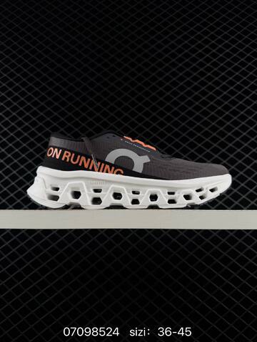On Running Cloudmonster 3 Dark Grey White Orange Black EU 36-45 Running Shoe Running Sneakers - Unisex (BS-85063)
