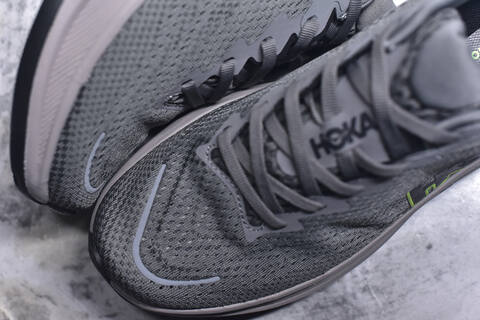 HOKA Rincon 4 Dark Grey Neon Green Light Grey Black Running Shoe Running Sneakers (BS-59411)