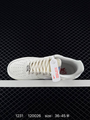 Nike Air Force 1 07 White Cream With Red Accents 36-45 Casual - Unisex (BS-73374)
