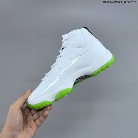 Jordan Air Jordan 11 Retro White Green Black 40 47 Basketball - Men's (BS-67045)