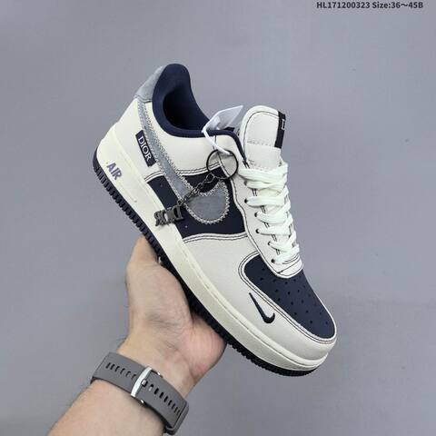 Nike Air Force 1 07 Low Sail Navy Blue Grey EU 36-45 Sneaker - Unisex BS-61163