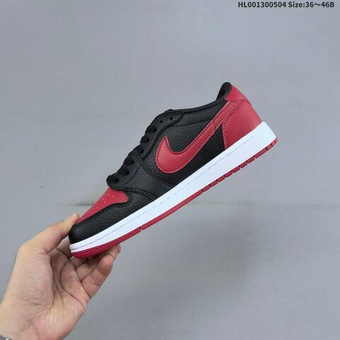 Jordan Air Jordan 1 Low OG Black Varsity Red White EU 36-46 Casual - Unisex (BS-66049)
