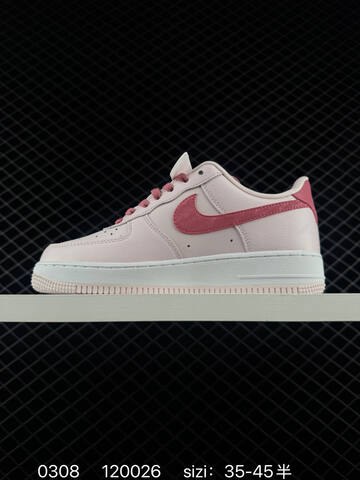 Nike Air Force 1 Light Pink White With Rose Pink Accents 35-45 5 Casual - Unisex (BS-72742)