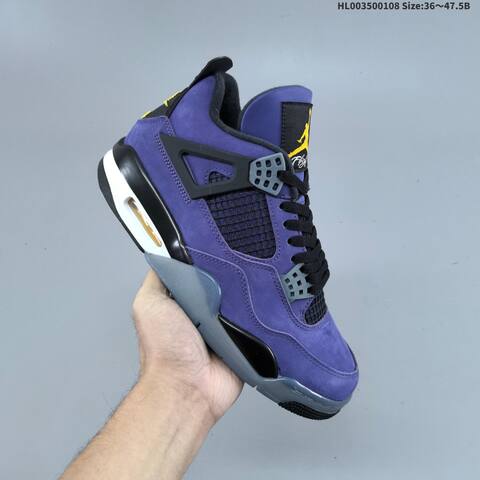 Jordan Air Jordan 4 Retro OG Imperial Purple Black Gray 36 47 5 Basketball - Unisex (BS-67058)