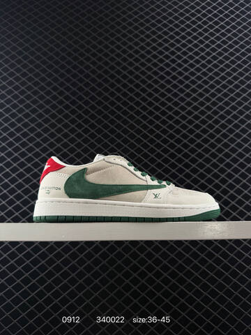 Jordan Air Jordan 1 Low Travis Scott Louis Vuitton Custom DM7866-002 Off White Brown Green Red EU 36-45 Sneaker - Unisex BS-80725