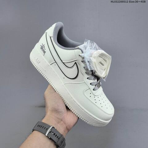 Nike Air Force 1 Low Stussy Light Beige Grey Black EU 36-45 Sneaker - Unisex BS-60383