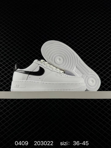 Nike Air Force 1 07 Low Two Colorways 1 Sail White Upper With Dark Brown Swoosh Olive Midsole Outsole Metallic Mini Swoosh Accents 2 White Upper With Patent Black Swoosh And Heel Detail White Midsole Outsole EU 36-45 Lifestyle - Unisex (BS-72223)