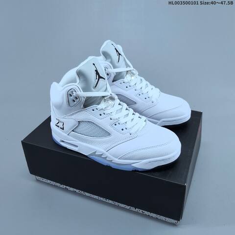Jordan Air Jordan 5 Retro White Metallic White EU 40-47 5 Basketball - Men's (BS-67150)