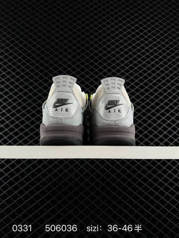Jordan Air Jordan 4 Retro CT5342-007 Grey Dark Grey Neon Yellow Black EU 36-46 Basketball Shoe - Unisex BS-79573