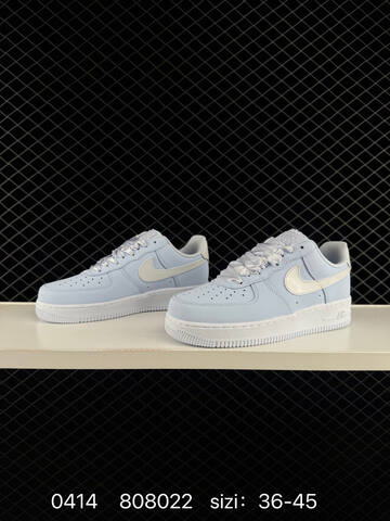 Nike Air Force 1 07 Pale Blue With White Swoosh White Midsole Satin Laces EU 36-45 Lifestyle - Unisex (BS-72104)
