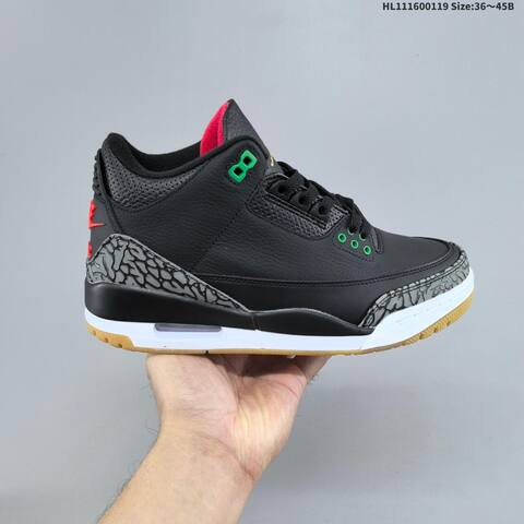 Jordan Air Jordan 3 Retro Black Green Gold 36 45 Basketball - Unisex (BS-66921)