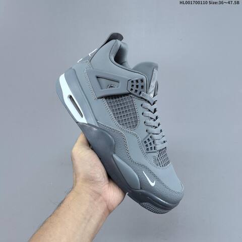 Nike Air Jordan 4 Nigel Sylvester Grey Black White EU 36-47 5 Basketball - Unisex (BS-67025)