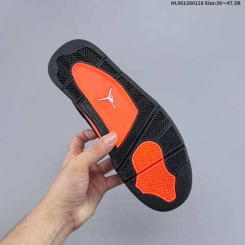 Jordan Air Jordan 4 Retro Black Orange 36-47 5 Basketball - Unisex (BS-66932)
