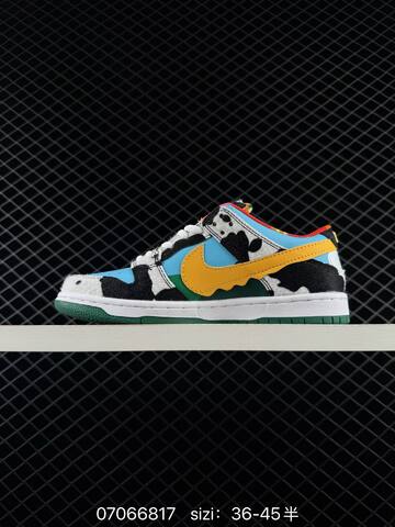 Nike SB Dunk Low Pro QS Chunky Dunky CU3244-100 Blue Black White Yellow Green EU 36-45 Skate - Unisex (BS-70382)