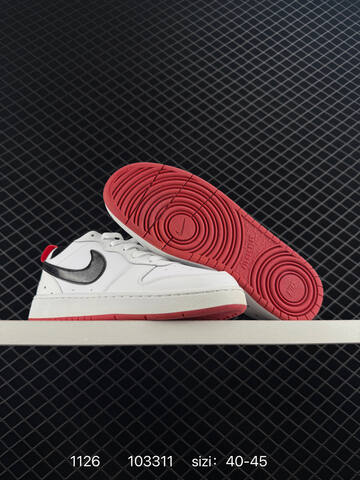 Nike Court Borough Low 2 Black Red White EU 40-45 Casual - Men's (BS-73982)