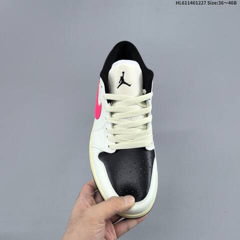 Jordan Air Jordan 1 Low Black White Pink EU 36-46 Basketball - Unisex (BS-67248)