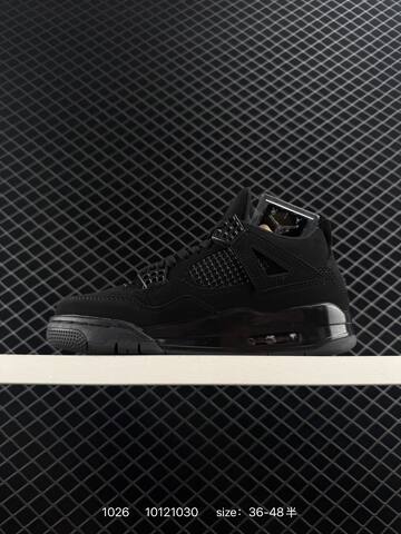 Jordan Air Jordan 4 Retro Black Cat Black Dark Grey EU 36-48 Basketball Shoe - Unisex (BS-80438)