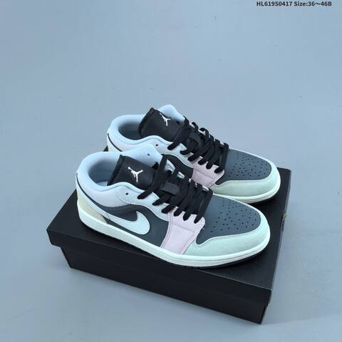 Jordan Air Jordan 1 Low IB7109-004 Grey White Black Pink EU 36-41 Basketball - Unisex (BS-66149)