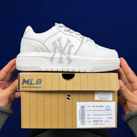 MLB Chunky Liner 3 White Light Grey Skate Shoe Skate Sneakers BS-86802