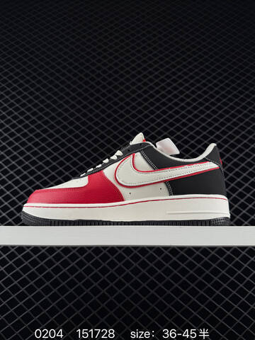 Nike Air Force 1 Low White Black Red 36-45 5 Lifestyle - Unisex (BS-72825)