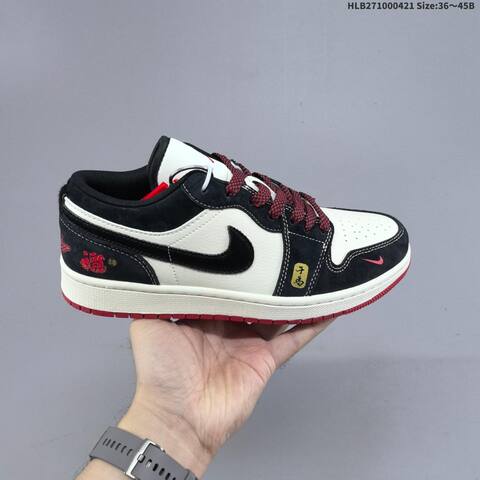 Nike Air Jordan 1 Low Black White Red EU 36-45 Lifestyle - Unisex (BS-66095)