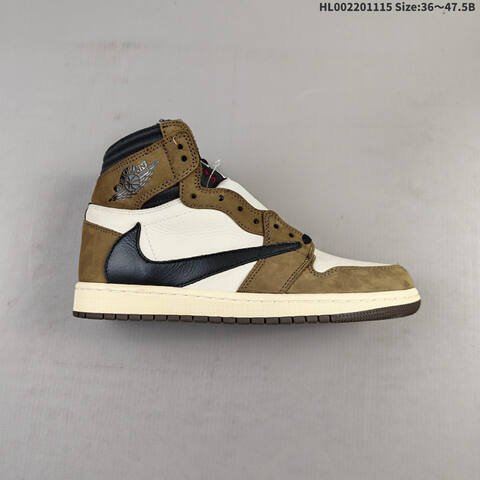 Jordan Travis Scott x Air Jordan 1 High OG TS SP Sail Dark Mocha Black EU 36-47 5 Basketball - Unisex (BS-63678)