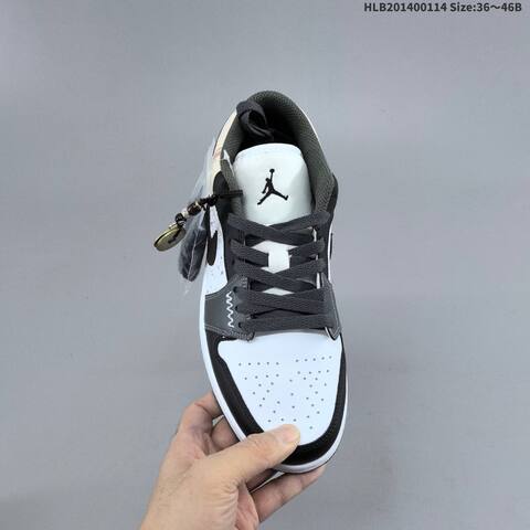 Jordan Air Jordan 1 Low White Black Gray EU 36-46 Lifestyle - Unisex (BS-66975)