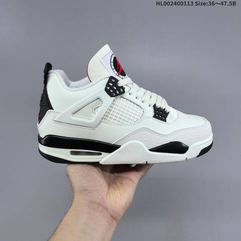 Jordan Air Jordan 4 Retro White Black Red 36 47 5 Basketball - Unisex (BS-66993)