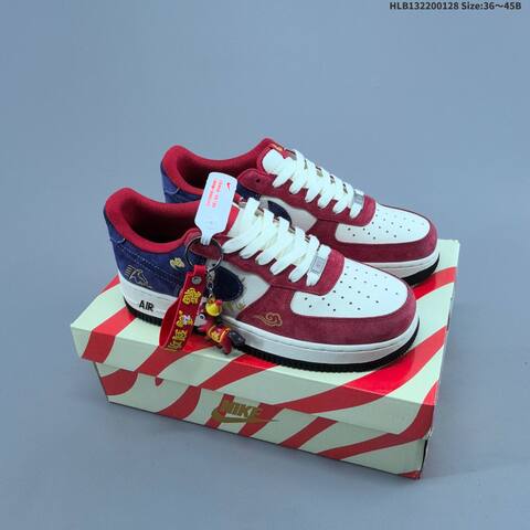 Nike Air Force 1 07 LV8 White Brown Red Blue EU 36-45 Sneaker - Unisex BS-61687
