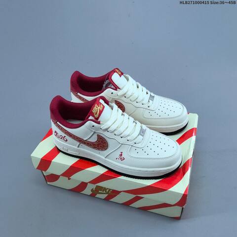 Nike Air Force 1 07 LV8 Red White Black Gold EU 36-45 Sneaker - Unisex BS-60732
