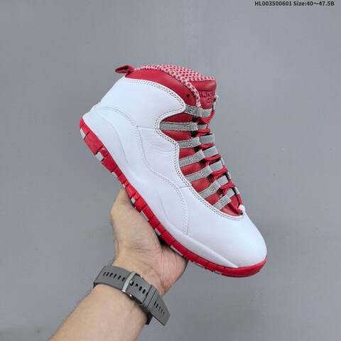 Jordan Air Jordan 10 Retro White Red Gray 40-47 5B Basketball - Men s BS-65829