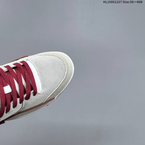Jordan Flight Court White Grey With Burgundy Laces And Gold Accents 36 46 Lifestyle - Unisex (BS-67229)