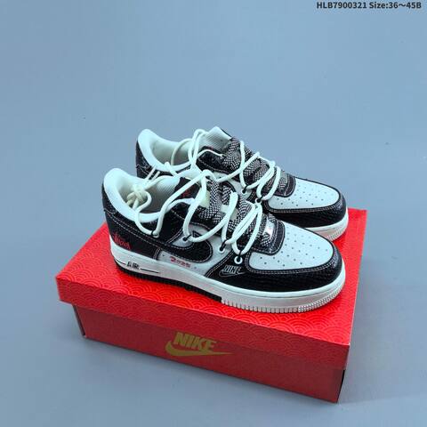 Nike Air Force 1 07 Low Off White Gray Red EU 36-45 Skate Shoe - Unisex BS-61224