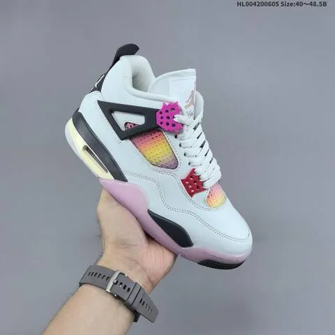 Jordan Air Jordan 4 Retro Comic White Black Pink Yellow Gradient EU 40-48 5 Basketball - Men s BS-65803