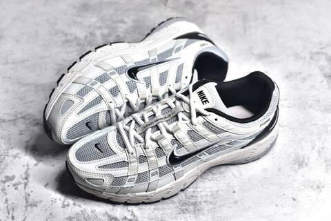 Nike P-6000 White Grey Black Light Blue Running Shoe (BS-59691)