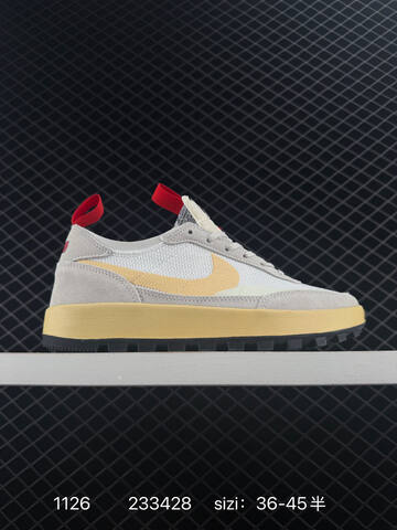 Nike Tom Sachs x Nike General Purpose Shoe Light Grey Off-white With Yellow Swoosh And Red Accents EU 36-45 5 Casual - Unisex (BS-77184)