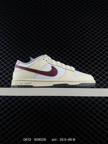 Nike Dunk Low Cream White Dark Red Pink Black EU 35 5-46 Skate - Unisex (BS-70805)